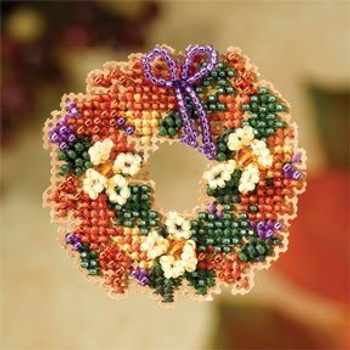 MH187206 Mill Hill Seasonal Ornament Kit Fall Wreath (2007)