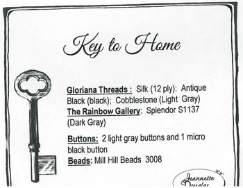 Key To Home Emb Pk by Jeannette Douglas Designs 15-1148 