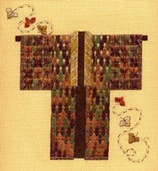 AUTUMN LEAF KIMONO Laura J Perin Designs Counted Canvas Pattern Only