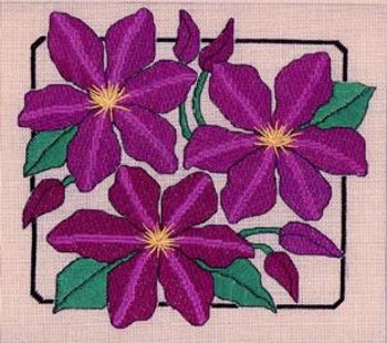 CLEMATIS  Laura J Perin Designs Counted Canvas Pattern Only