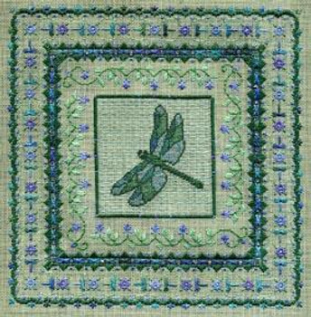 DRAGONFLY SUMMER W/EMB Laura J Perin Designs Counted Canvas Pattern