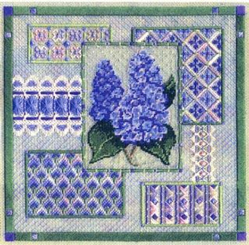 LILAC COLLAGE W/BEAD PACK  Laura J Perin Designs Counted Canvas Pattern