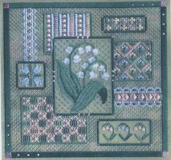 LILY OF THE VALLEY COLLAGE  Laura J Perin Designs Counted Canvas Pattern