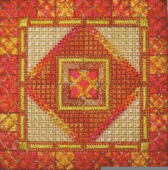 DOUBLE DELIGHTS - TANGELLO (CC) 72 x 72 - 18ct canvas Needle Delights Originals Counted Canvas Pattern 12-2281 