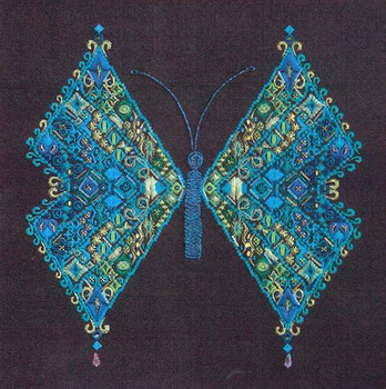 MARIPOSA (CC) 214w x 215h Threedles Counted Canvas Pattern