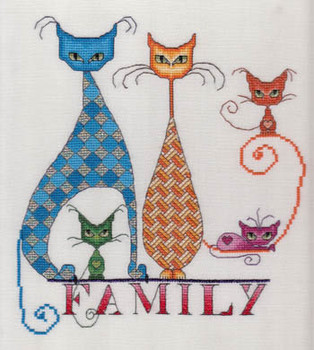 Cat Family 116w x 129h MarNic Designs 15-1222 