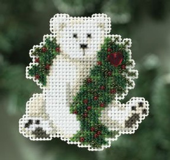 MH180306 Mill Hill Seasonal Ornament Kit Holiday Polar Bear (2010)