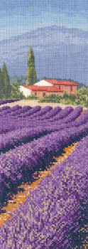 HCK1247A Heritage Crafts Kit Lavender Fields  Internationals by John Clayton 12.4" x 4.4"; Aida; 14ct 