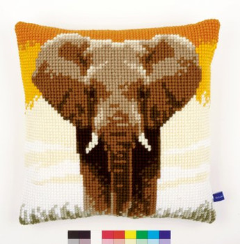 PNV150146	Cross stitch cushion kit Elephant in the savanna I Vervaco Kit 