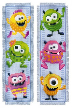 PNV150400 Vervaco Kit Little Monsters Bookmarks  (set of 2)
