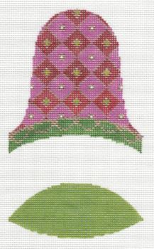 LL421G Labors Of Love Dimensional Bell Pink And Green 18 Mesh  3.5x3.75, 3.5x1.5