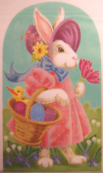 LL192B-13 Labors Of Love Miss Easter Rabbit 13 Mesh 11" x 19"