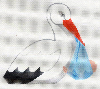 LL306W Labors Of Love It's a Boy Stork 18 Mesh 4.75x4.25 two-sided