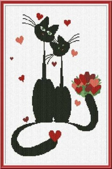 AAN298 Mr & Mrs Meow Alessandra Adelaide Needleworks Counted Cross Stitch Pattern