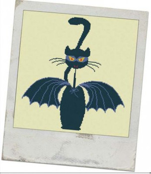 AAN317 Bat Meow Alessandra Adelaide Needleworks Counted Cross Stitch Pattern