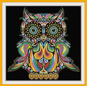 AAN322 Happy Owl bAlessandra Adelaide Needleworks Counted Cross Stitch Pattern