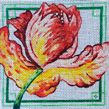 Miniature 78C Red Tulip - 5x5 on 18 mesh MM Designs