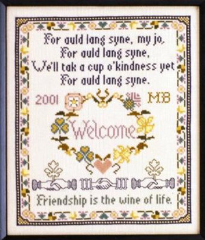 Auld Lang Syne Stitch Count: 127 x 153 Moira Blackburn Samplers MBALS 