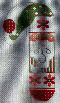 CH-32 Santa Poinsettia Candy Cane 2 ¾ x 5 ¼ 18  Mesh Danji Designs CH Designs