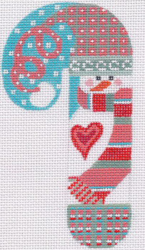 CH-25 Snowman Heart Candy Cane 2 ¾ x 5 ¼ 18 Mesh CH Designs