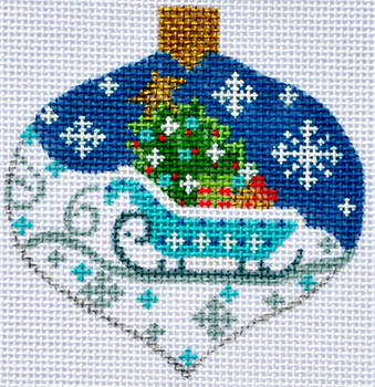 OT-04 Sled Ornament 3 x 3 ¼ 18  Mesh Danji Designs CH Designs