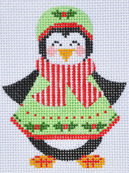 CH-85 Penguin Girl 2 stitch guide available  3 x 3 ½ 18 Mesh Danji Designs CH Designs