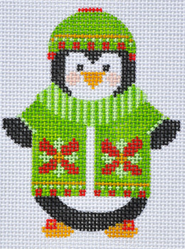 CH-84 Penguin Boy 2 With stitch guide  3 x 3 ½ 18 Mesh Danji Designs CH Designs