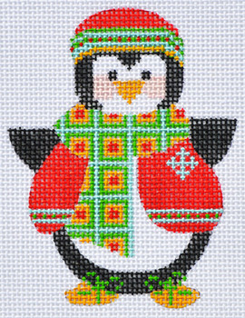 CH-82 Penguin Boy 3 x 3 ½ 18 Mesh Danji Designs CH Designs