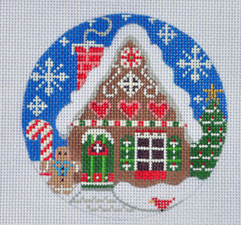 CH-78 Gingerbread House Ornament 4” Round 18 Mesh Danji Designs CH Designs