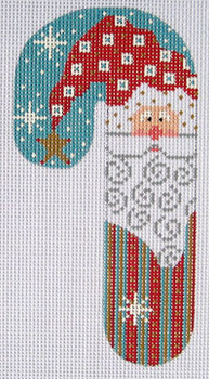 CH-39 Red and Blue Santa Candy Cane 2 ¾ x 5 ¼ 18 Mesh Danji Designs CH Designs