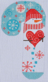 CH-129 Heart Snowman Candy Cane 2 ¾ x 5 ¼ 18 Mesh Danji Designs CH Designs