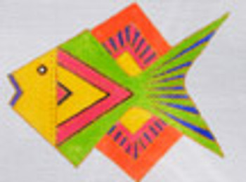 LB-77 Blue and Orange Fish 5 ½ x 4 ½ 18 Mesh LAUREL BURCH