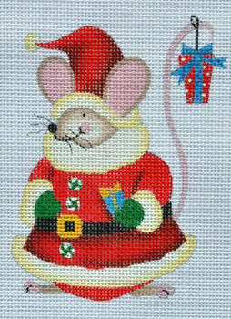 LD-22 Santa Mouse 3 ½ x 4 ½ 18 Mesh LAINEY DANIELS