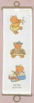 368455 Permin Bear Bellpull Boy Baby Announcement