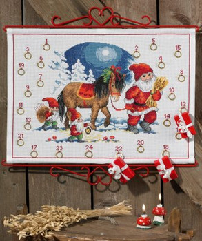 345223 Permin Kit Santa w/Horse Advent Calendar