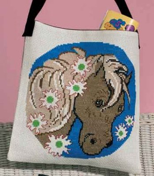 929181 Permin Cross Stitch Kit Horse w/flowers Bag