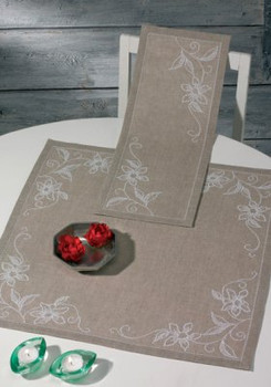 633817 Permin Vanilla Orchid  Natural Table Runner  (top)