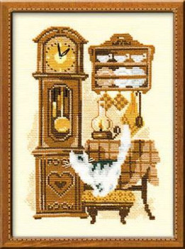 RL858 Riolis Cross Stitch Kit Cat with Clock
