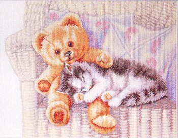 702401 Permin Teddy Bear With Kitten