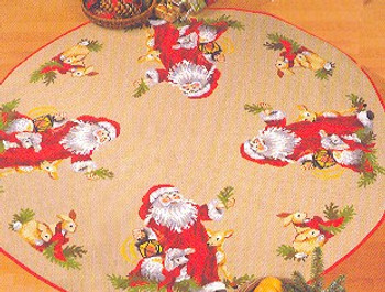 453255 Permin Santa With Animals Tree Skirt