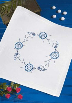 279528 Permin Kit Blue Flower Tablecloth