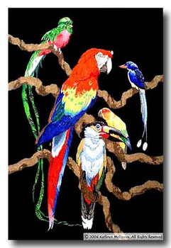 M-129 Tropical Bird Tapestry 26 x 33 13 Mesh Shorebird Studio