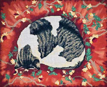 M-524 Sleeping Cat 17 x 14 14  Mesh Shorebird Studio