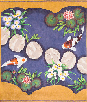 M-514 Stepping Stones tapestry (1&2 combined) 30 x 36 13 Mesh Shorebird Studio