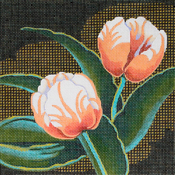 M-425 Squares: Tulips 9 x 9 14 Mesh Shorebird Studio