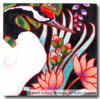 M-405 Squares: Japanese Crane 9 x 9 14 Mesh Shorebird Studio