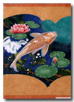 M-357a Gold/White Carp Scroll(Center only) 17 x 21.75 13 Mesh Shorebird Studio