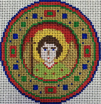 F3713 Red Angel (Circle) 4 x 4" 16 ct. Fiori Designs 