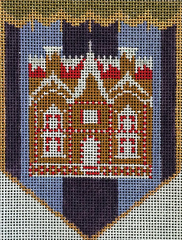 F3723 Victorian Gingerbread House 3 1/2 x 4 3/4" 18 ct. Fiori Designs 