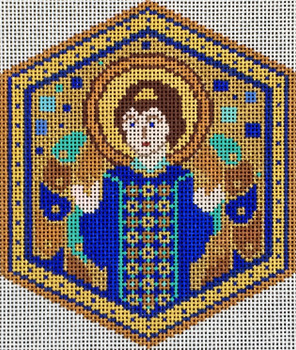 F3717 Cloisonne Angel (Hexagon) 4 1/4 x 5" 18 ct. Fiori Designs 